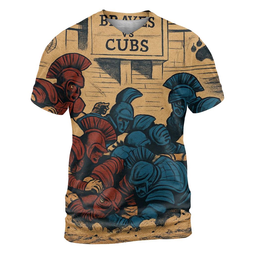 Ancient Arena Showdown Braves Versus Cubs designer pattern shirts