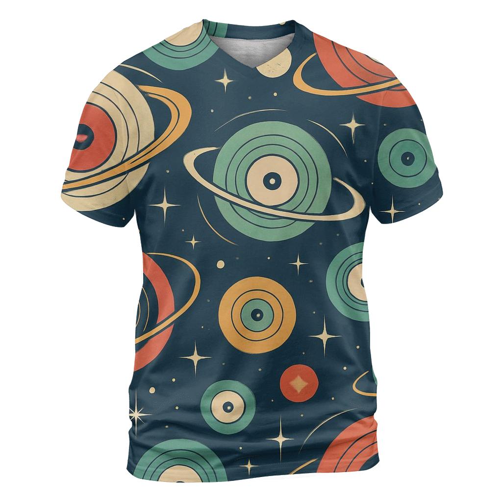 Vinyl Orbit Record Rings creative print fashion shirts
