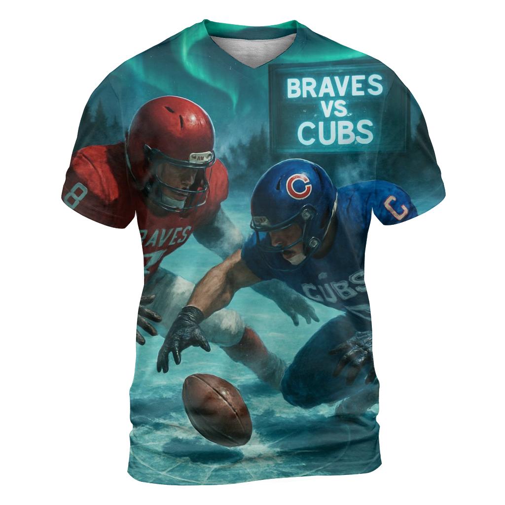 Arctic Night Field Duel Braves Versus Cubs vibrant all-over design tees