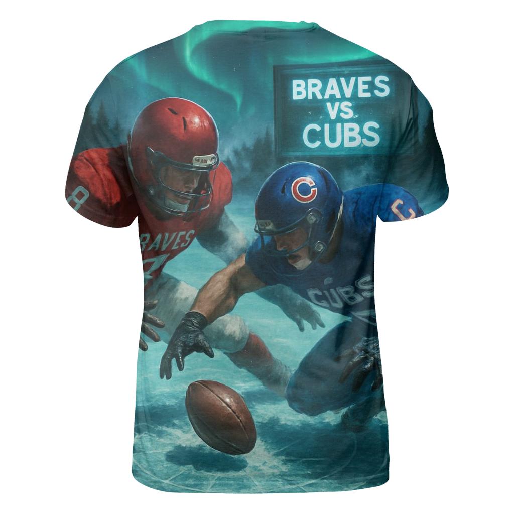 Arctic Night Field Duel Braves Versus Cubs vibrant all-over design tees