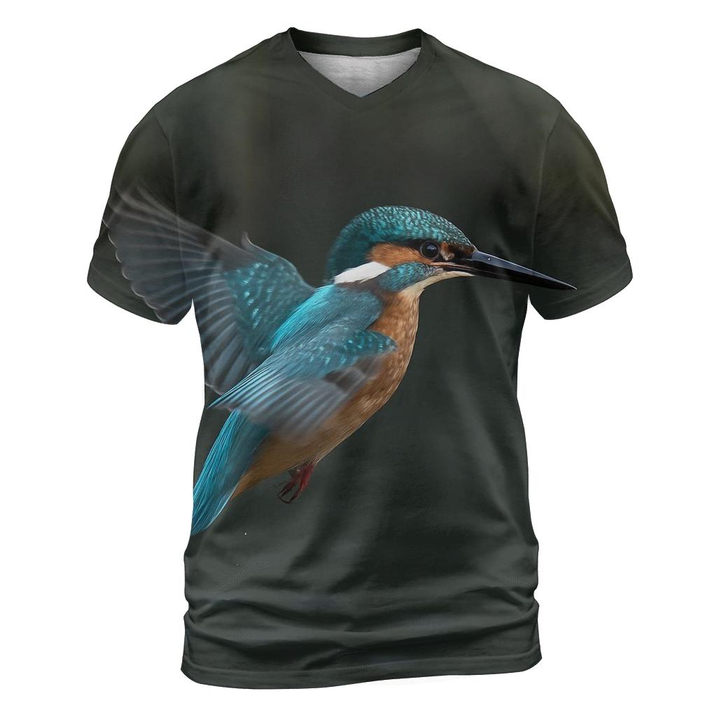 Cobalt Wingbeat — Common Kingfisher designer pattern shirts