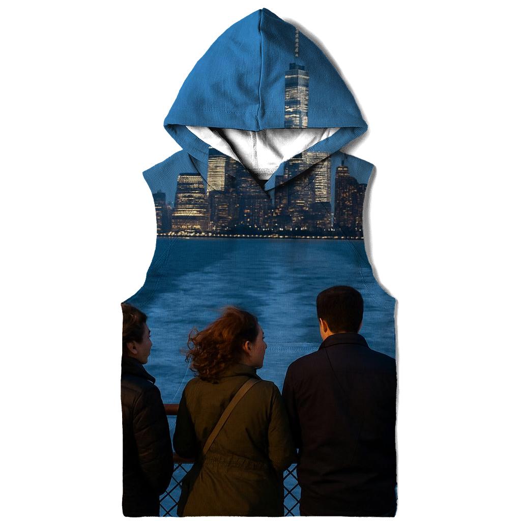 Ferry Wake At Blue Hour Below The Lower Manhattan Skyline pullover hoodies