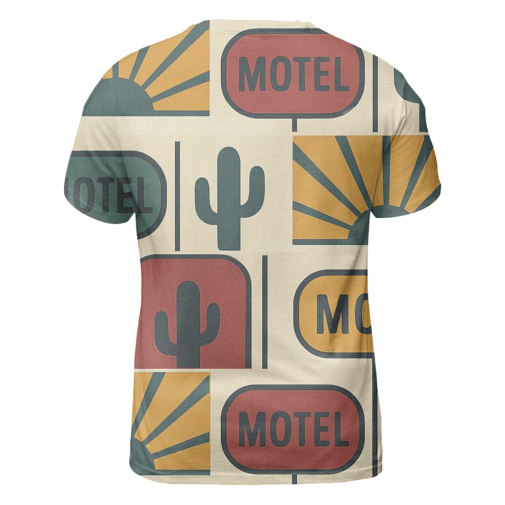 Desert Motel Sunburst Grid statement graphic shirts