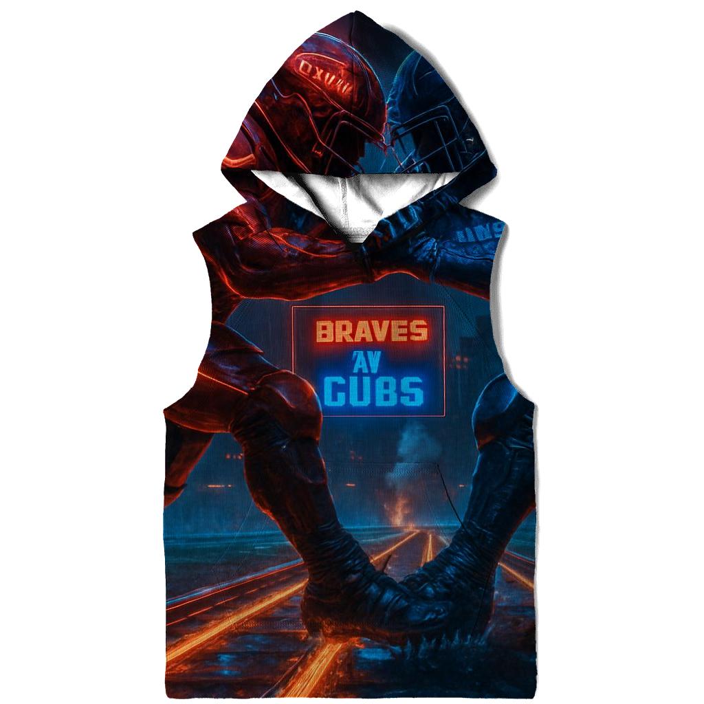 Neon Rail Yard Clash Braves Versus Cubs lightweight hoodies