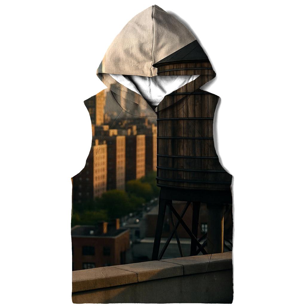 Rooftop Water Tower Foreground With Golden Hour Upper West Side Skyline designer hoodies