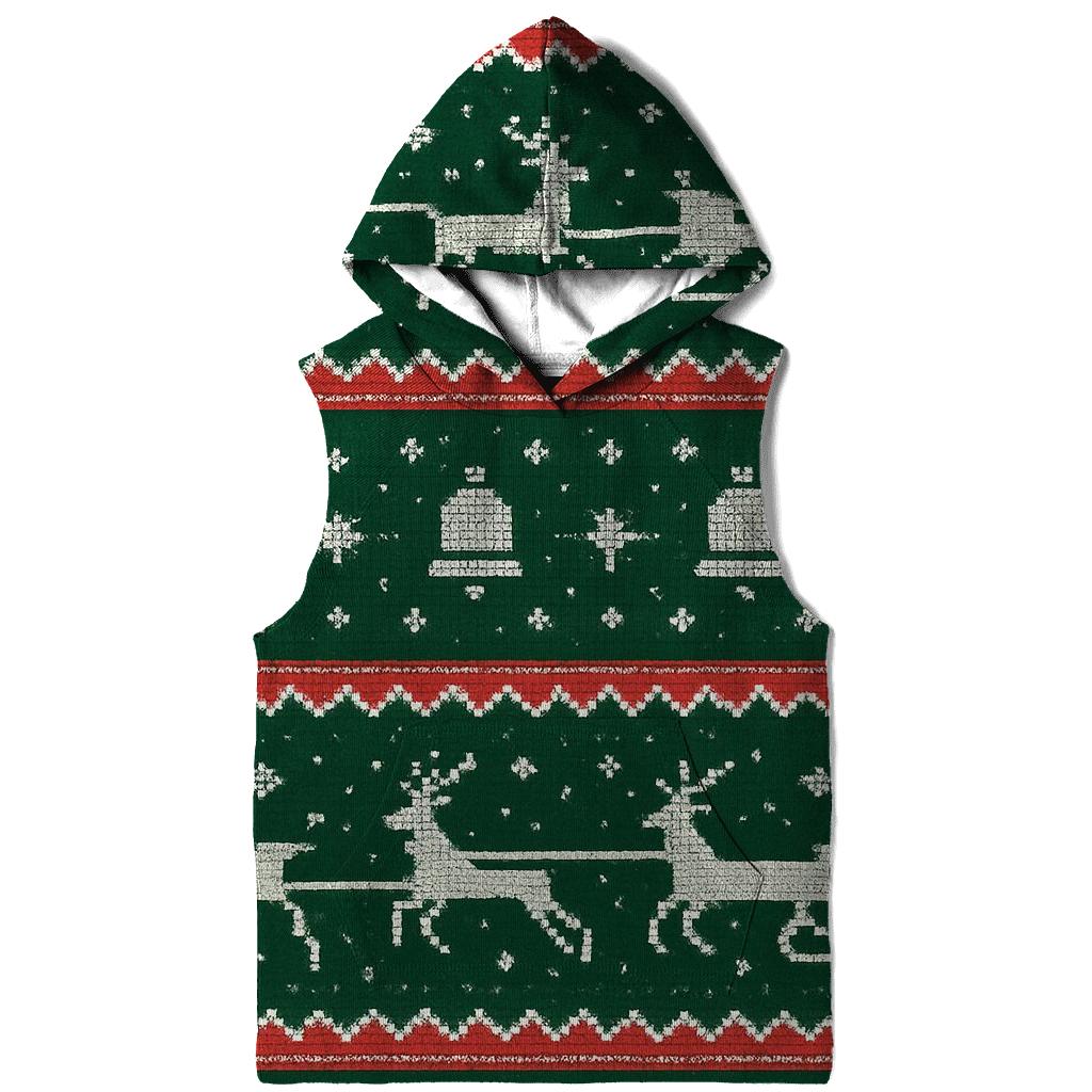 Reindeer Sleigh Pixel Raceway Design premium hoodies