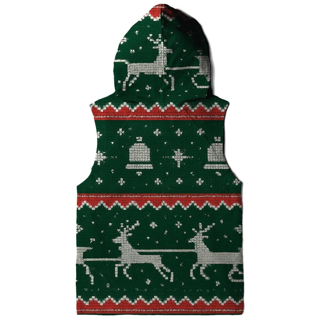 Reindeer Sleigh Pixel Raceway Design premium hoodies
