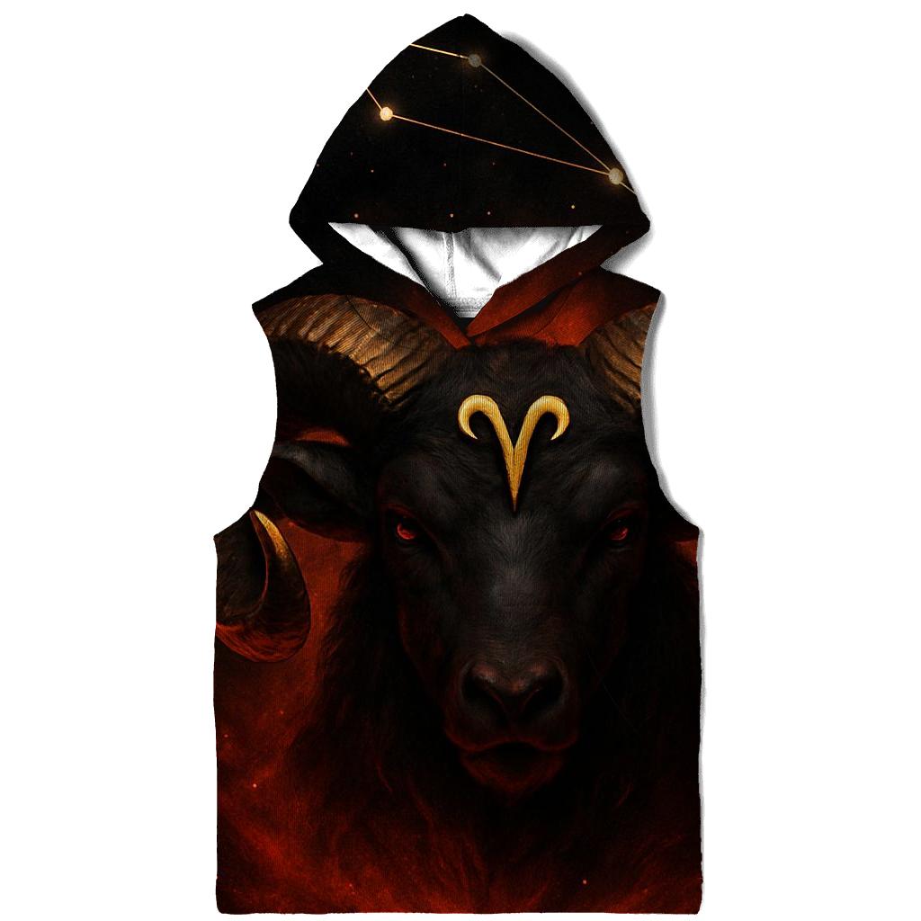 Aries Fire Forge Ram Glyph And Star Map premium hoodies