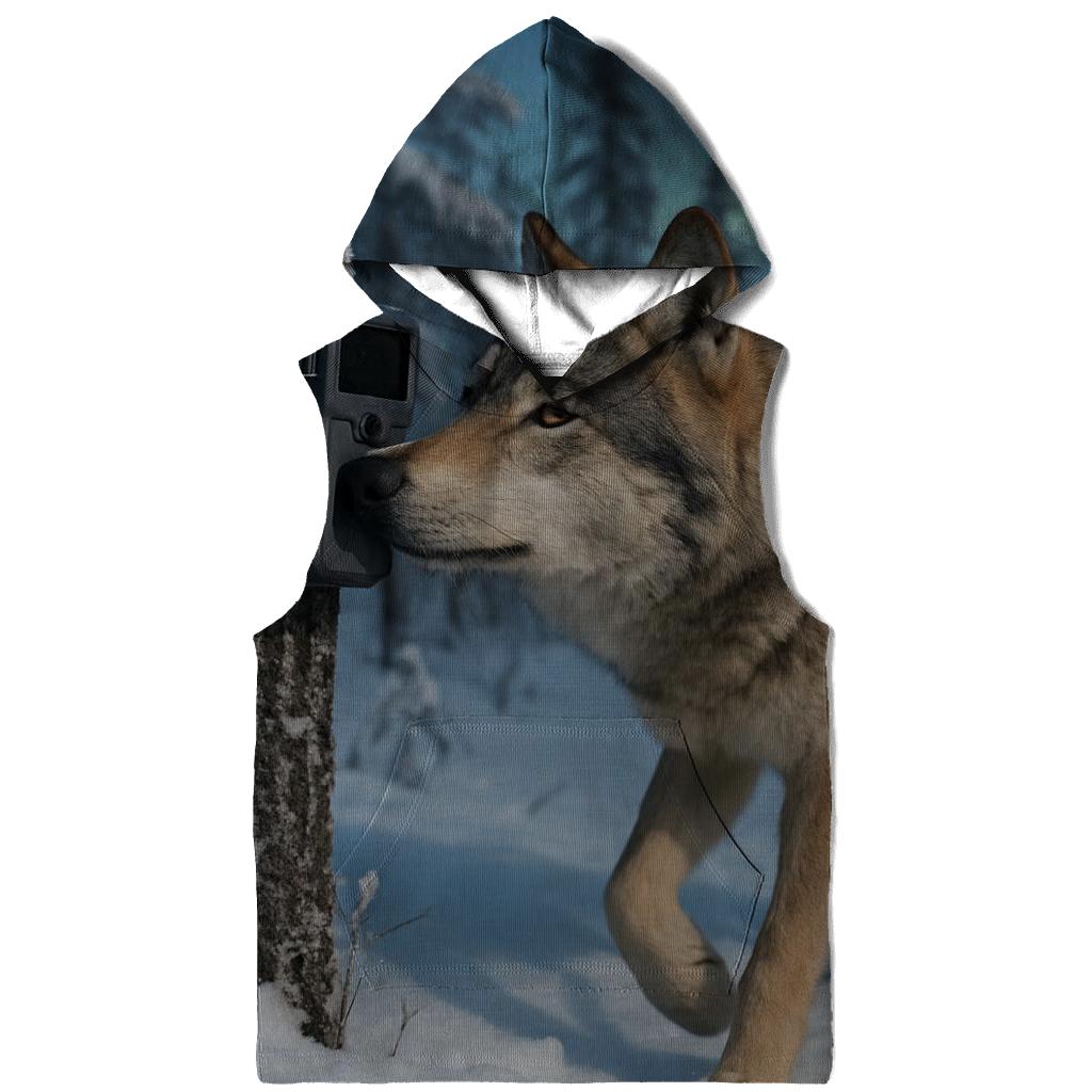 Aurora Edge Boreal Wolf And Camera Trap hoodie designs