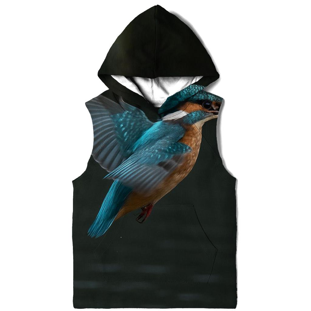 Cobalt Wingbeat — Common Kingfisher heavyweight hoodies