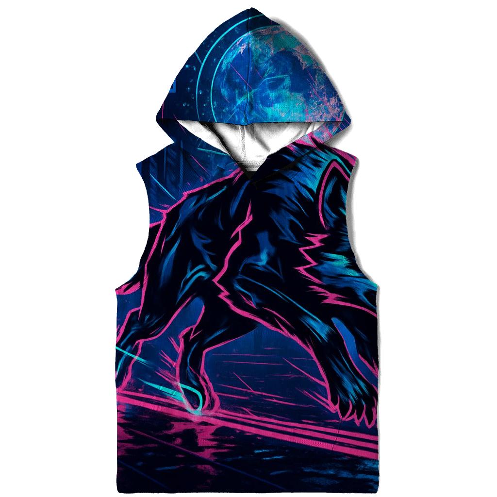 Neon Drift Lunar Courier Wolf custom hoodies