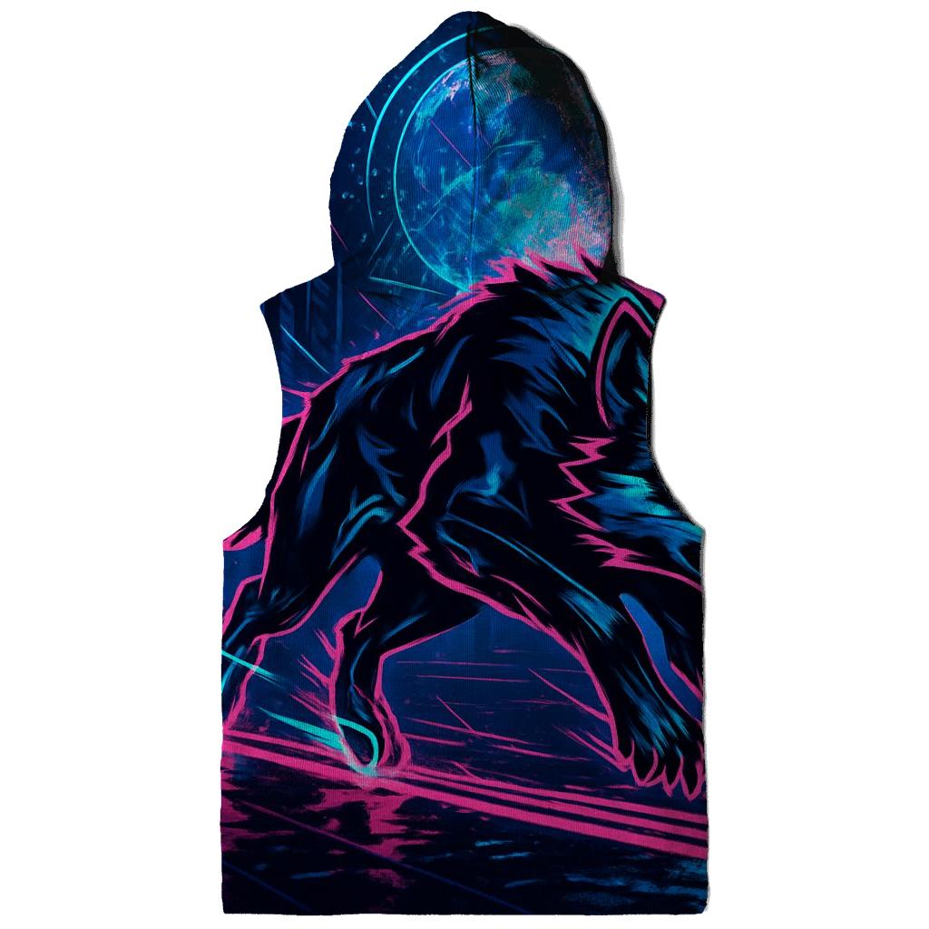 Neon Drift Lunar Courier Wolf custom hoodies