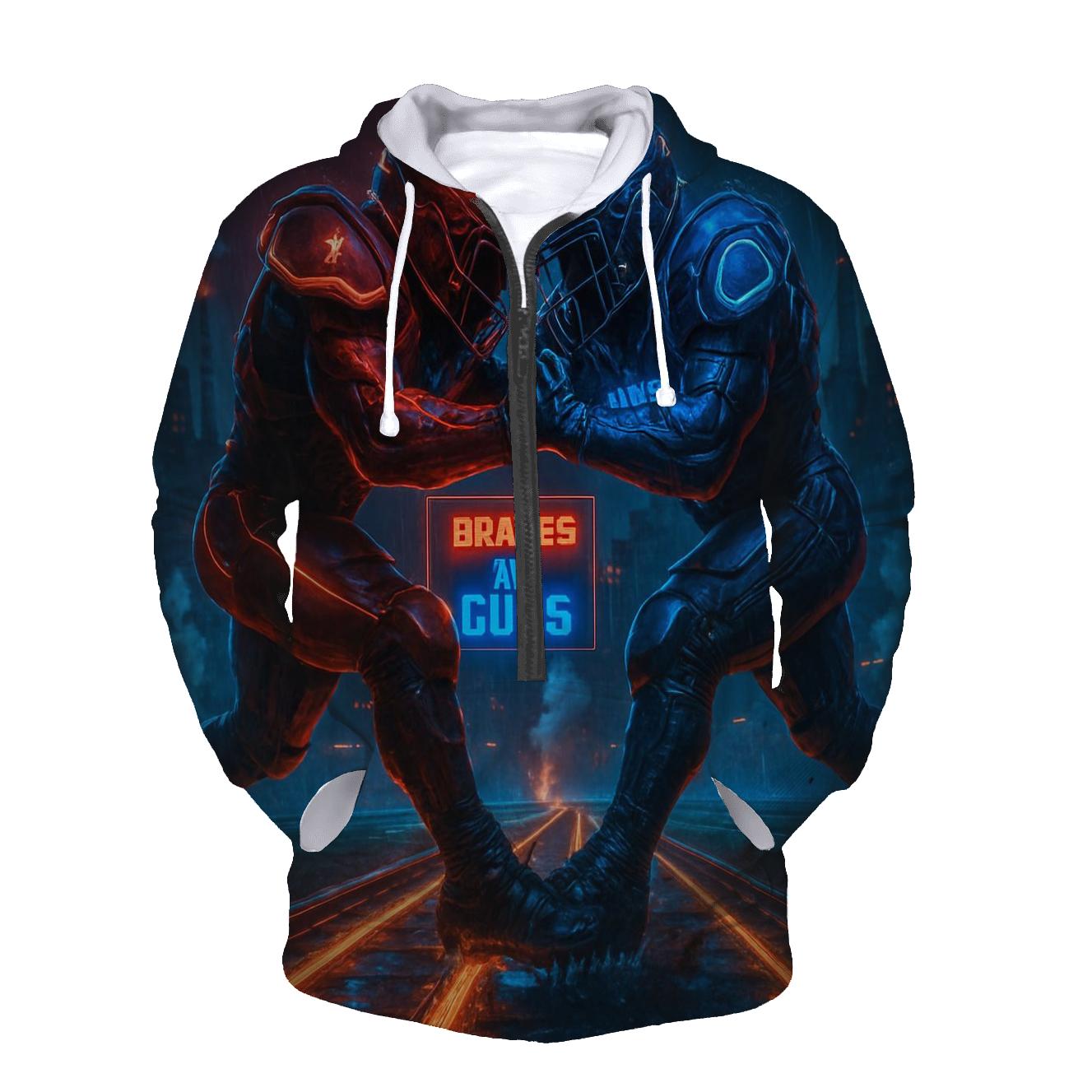 Neon Rail Yard Clash Braves Versus Cubs graphic hoodies