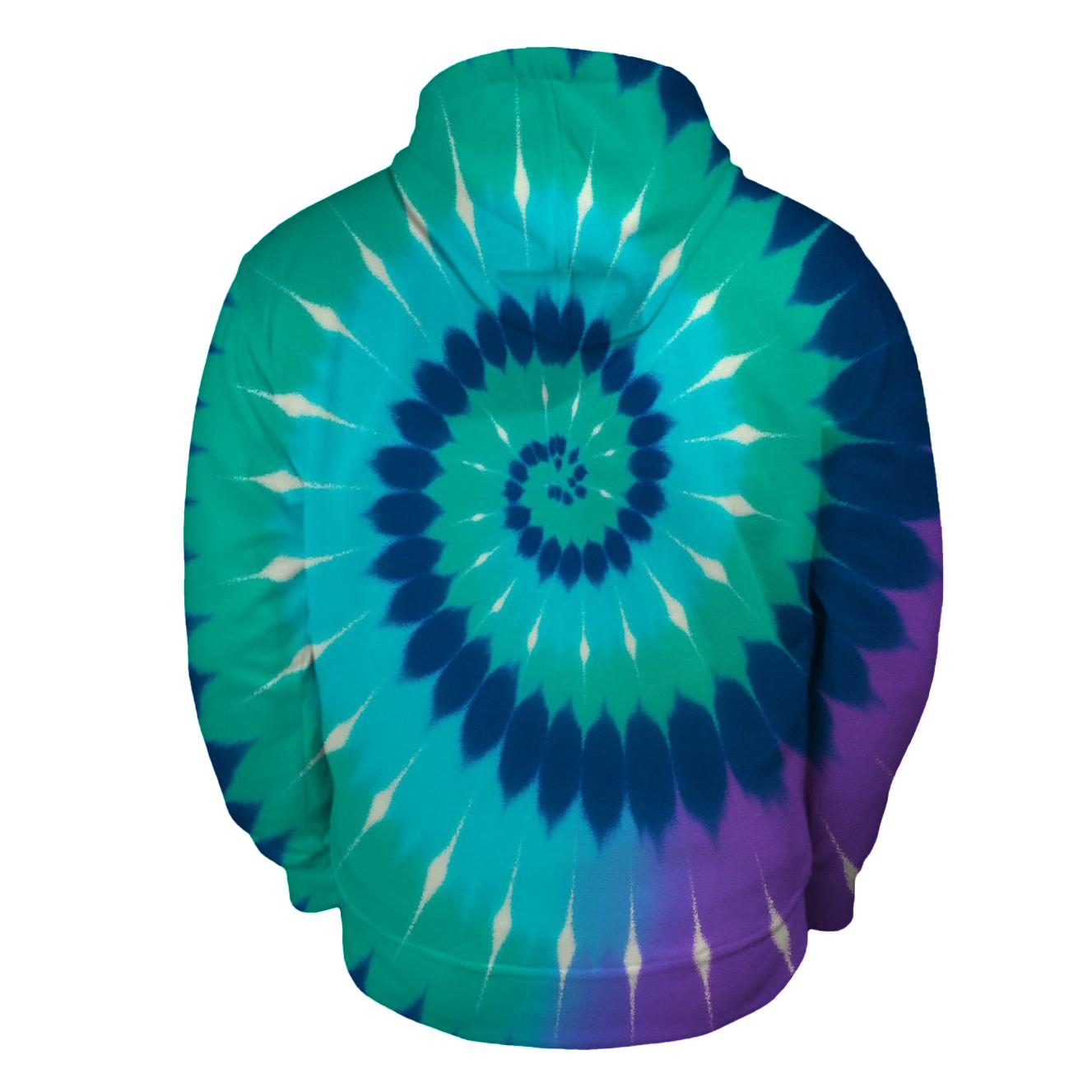 Aurora Spiral Overdye Vortex designer hoodies