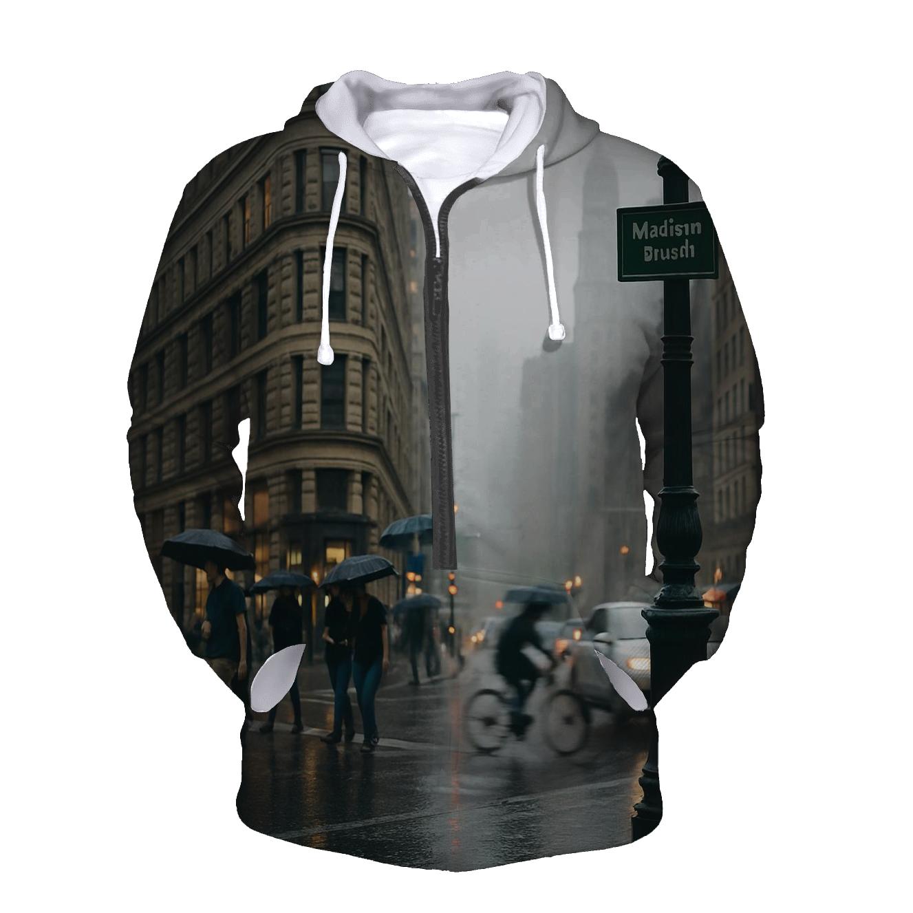 Flatiron District Rain Gloss With Midtown In The Distance custom hoodies