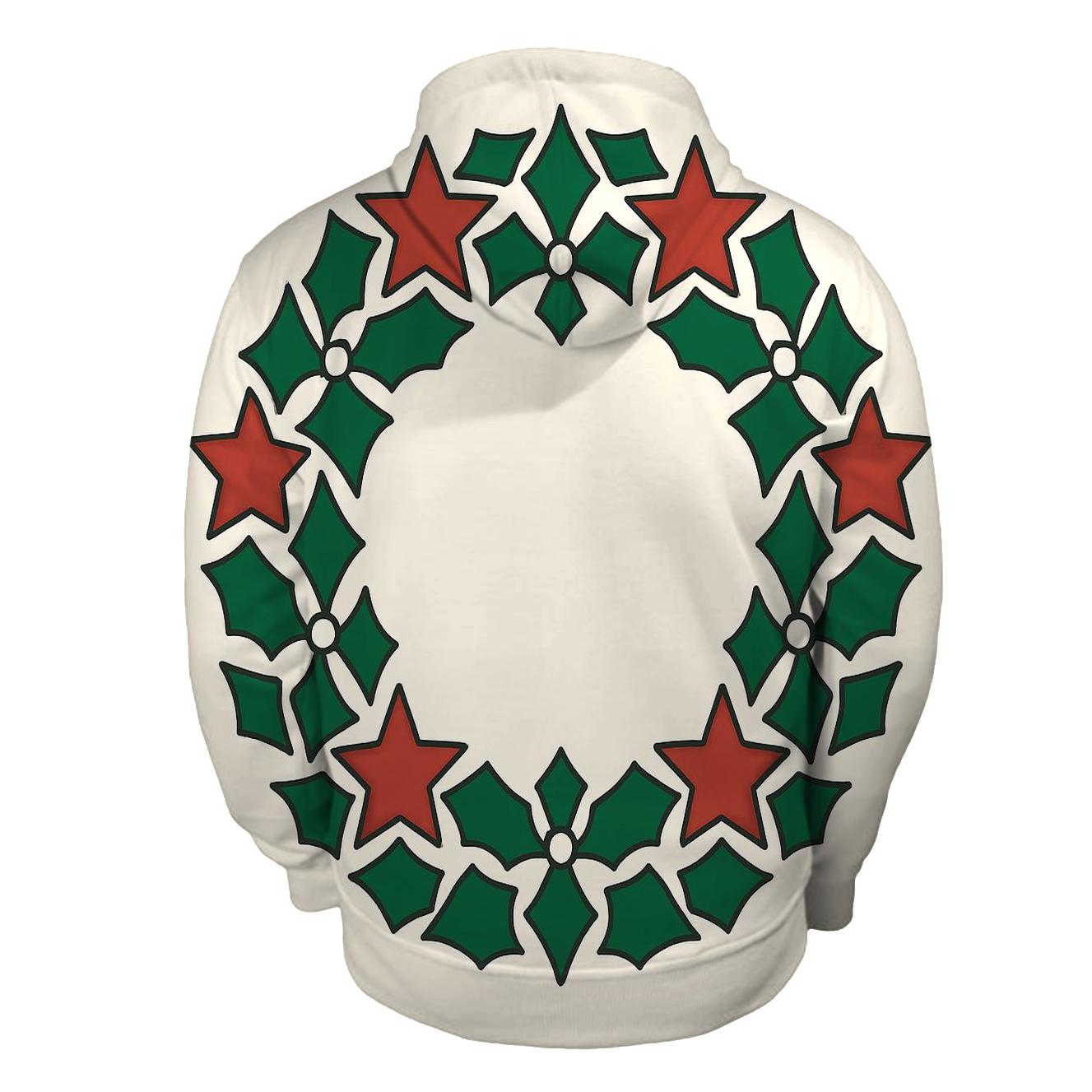 Holly Star Lattice Wreath designer hoodies