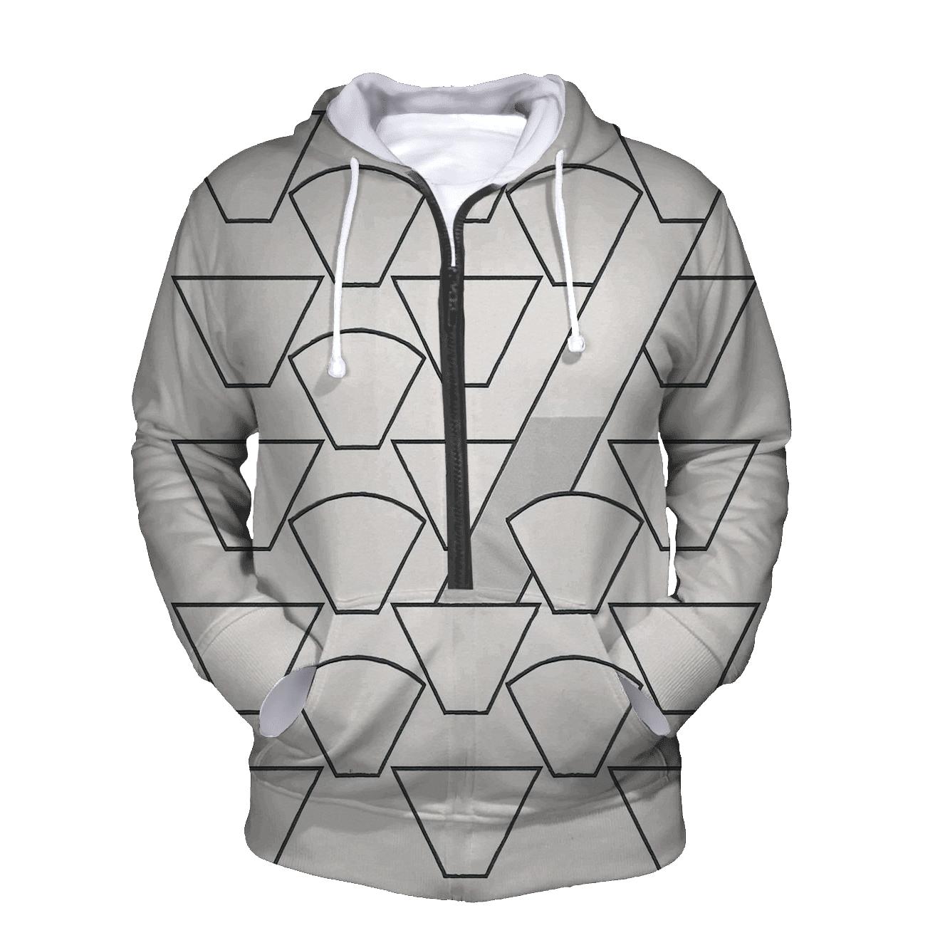 Filter Fold Geometry zip-up hoodies
