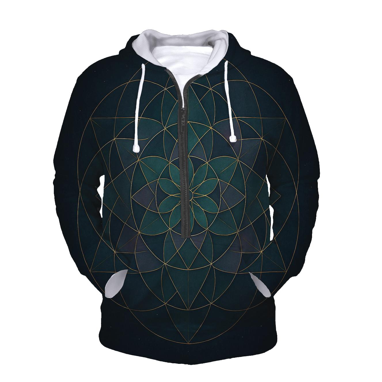 Geometry Of Gentle Balance embroidered hoodies