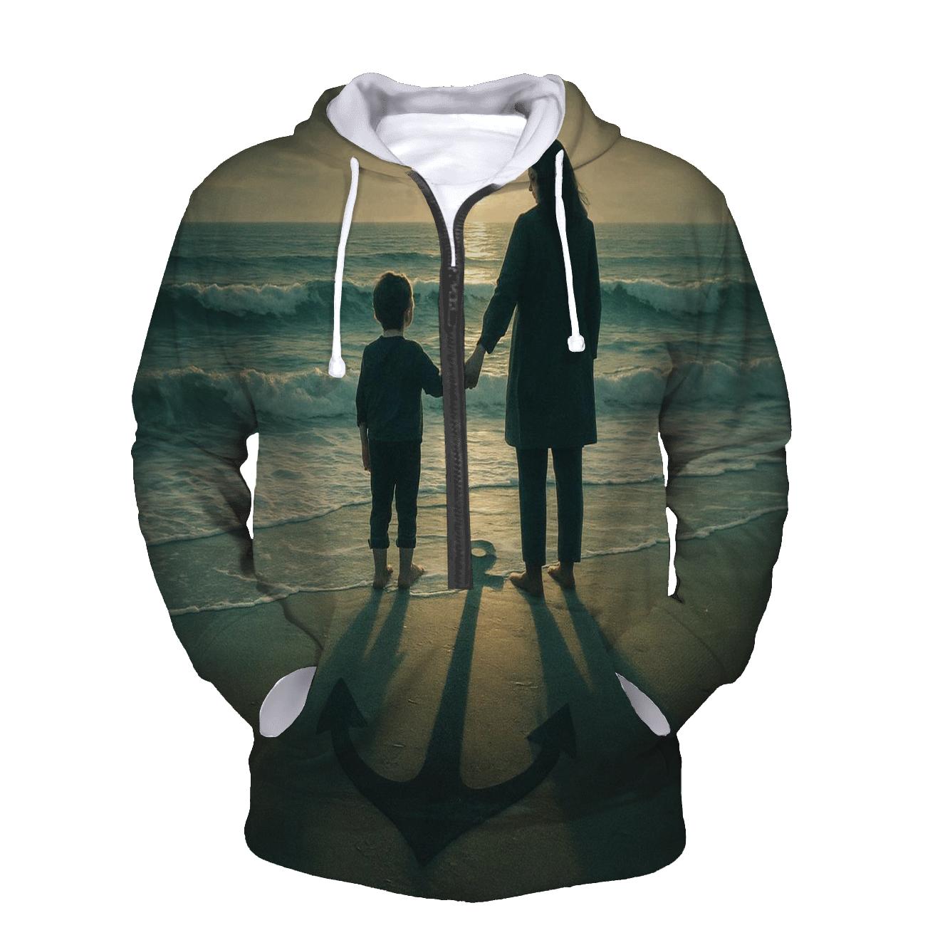 The Quiet Anchor Her Love Holding You Through Every Tide printed hoodies