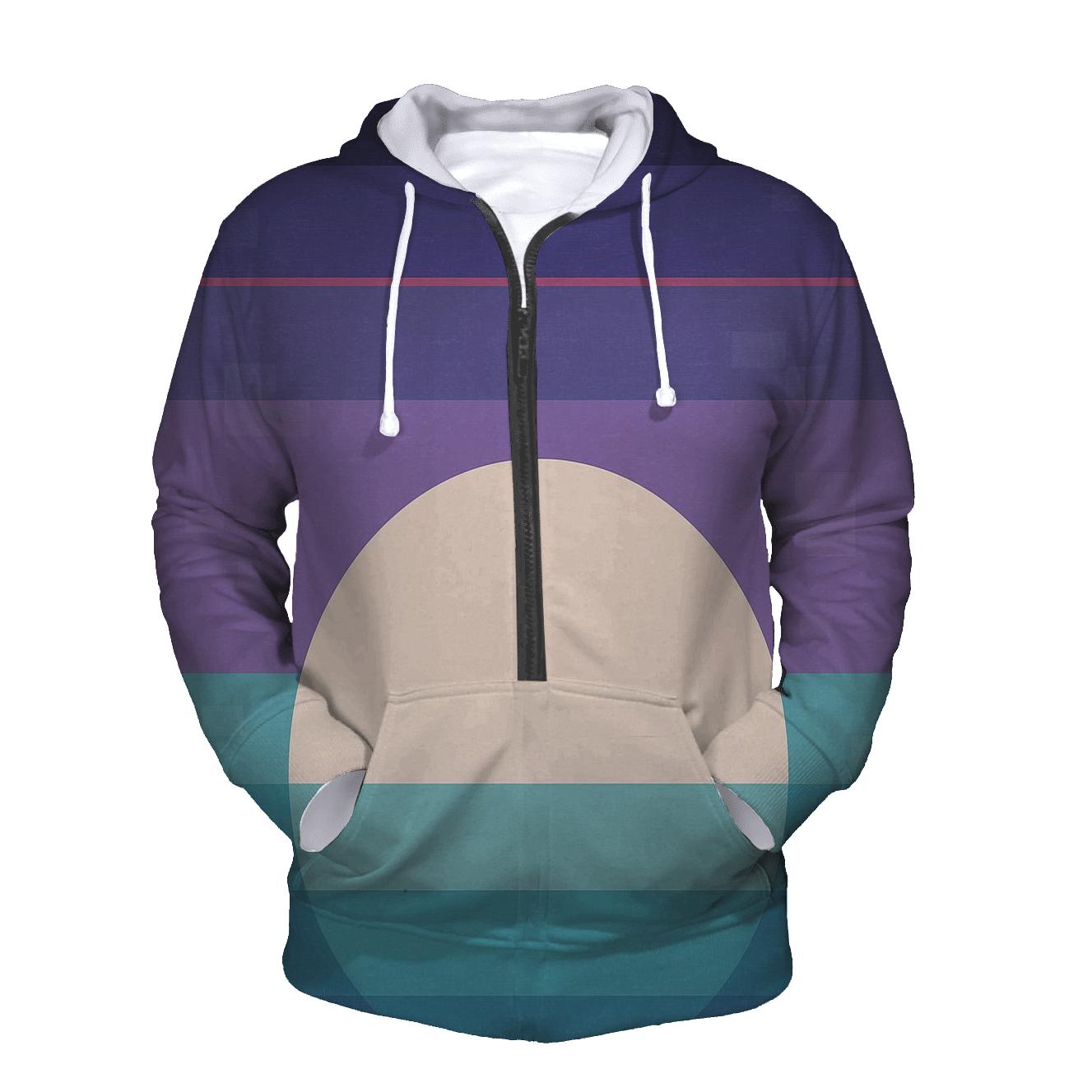 VHS Moonrise Gradient Stripes zip-up hoodies