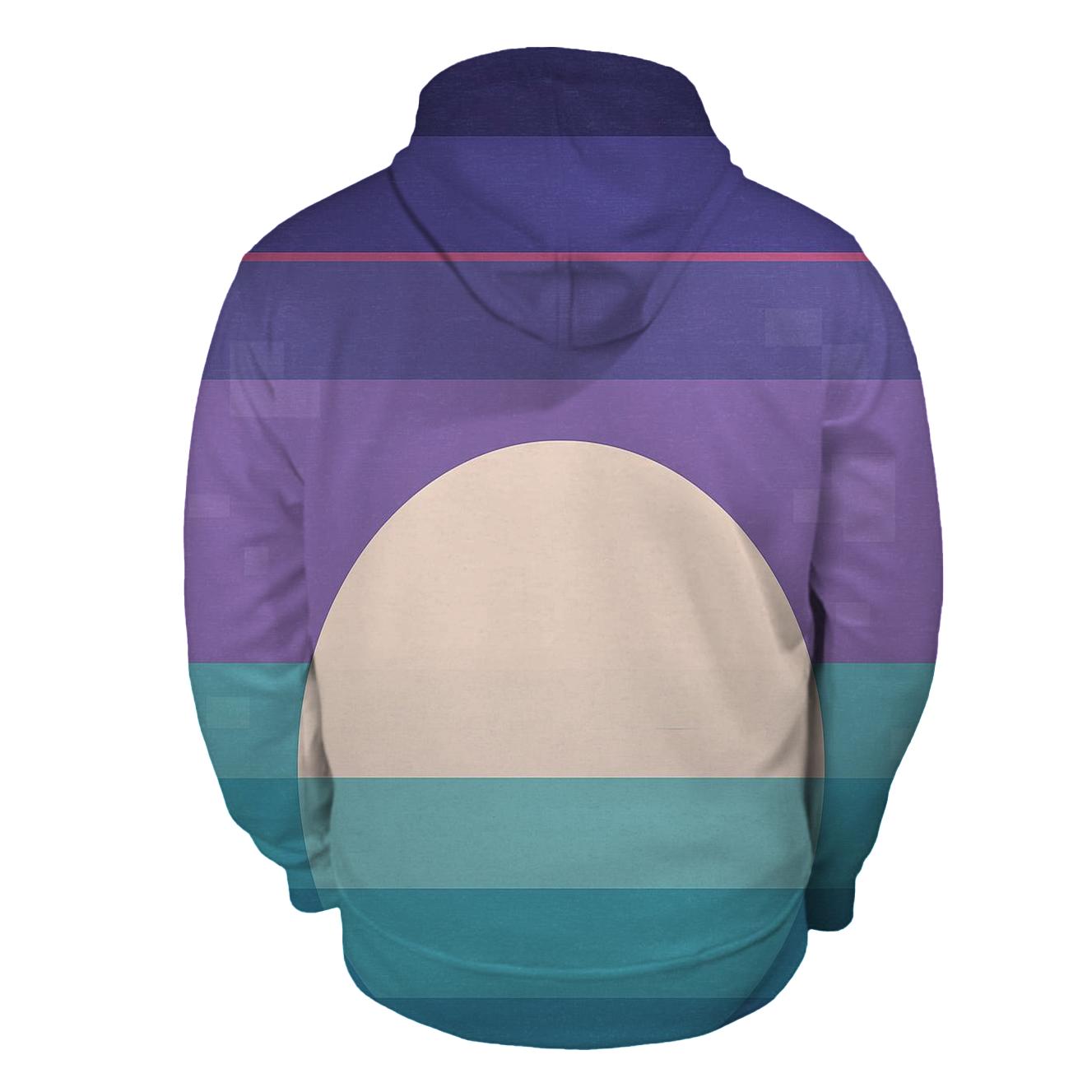 VHS Moonrise Gradient Stripes zip-up hoodies