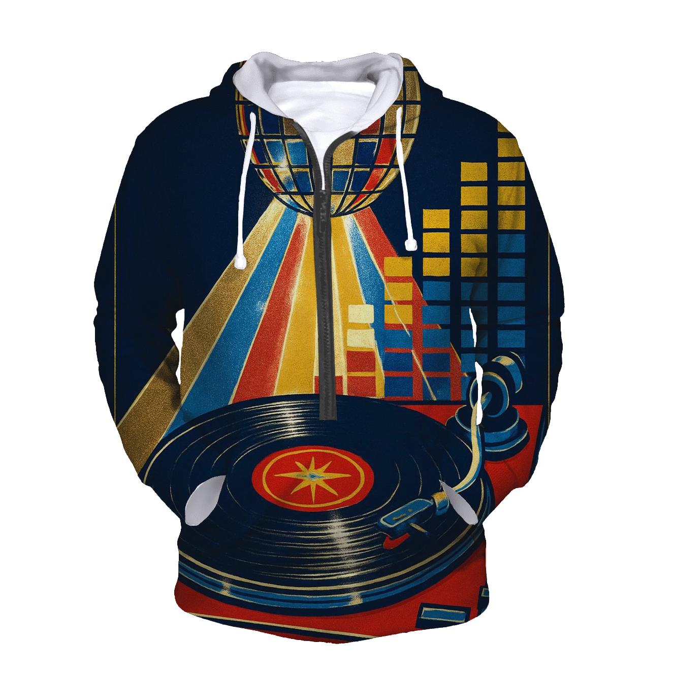 Disco Prism Turntable Halo printed hoodies