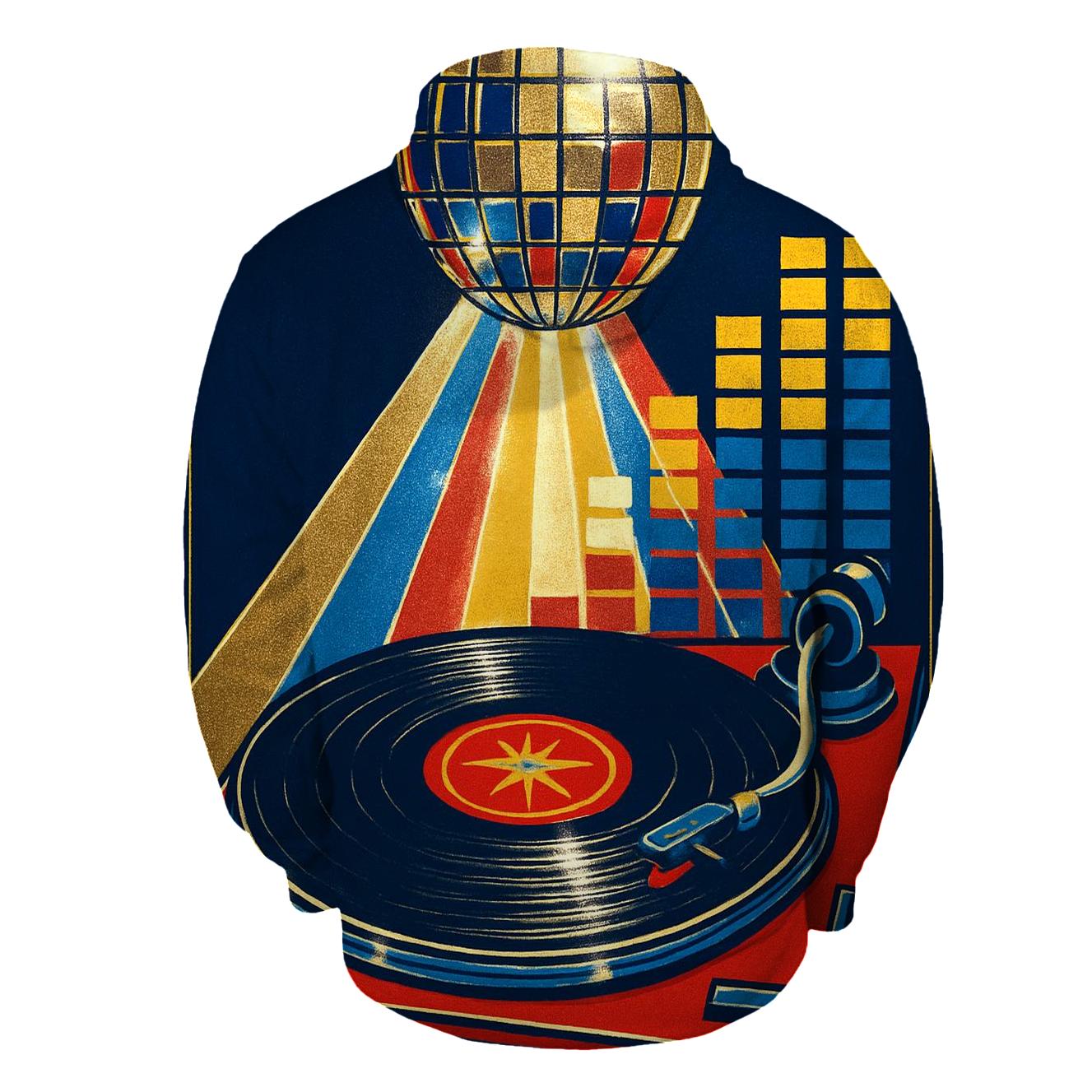 Disco Prism Turntable Halo printed hoodies