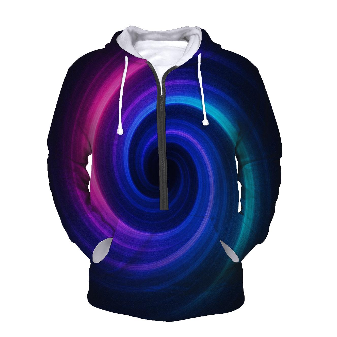 Neon Gravity Well Spiral premium hoodies