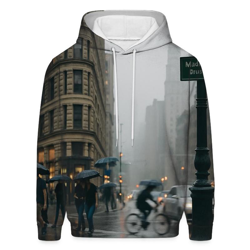 Flatiron District Rain Gloss With Midtown In The Distance pullover hoodies
