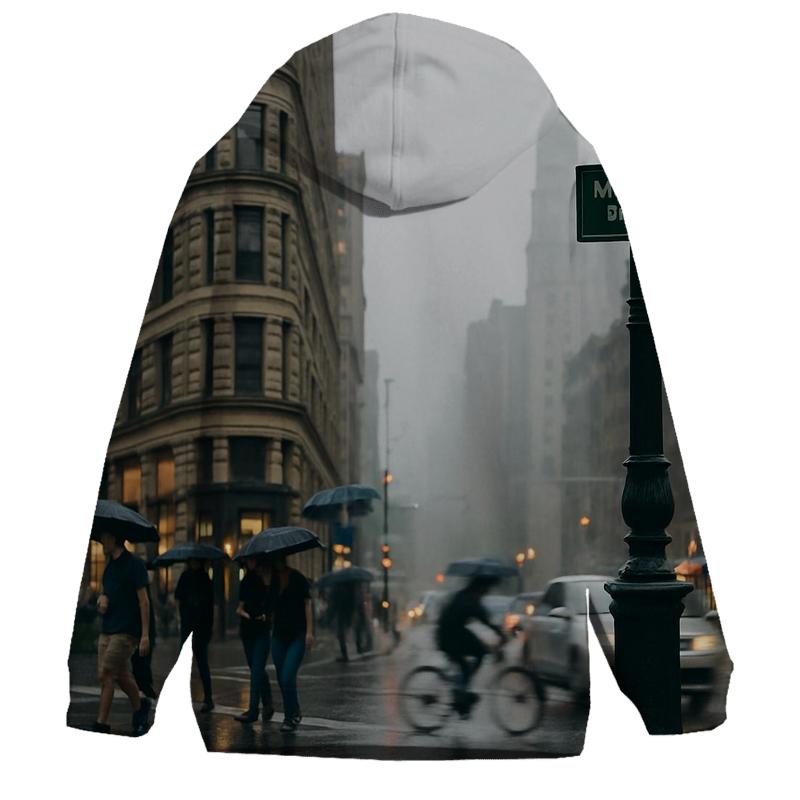 Flatiron District Rain Gloss With Midtown In The Distance pullover hoodies