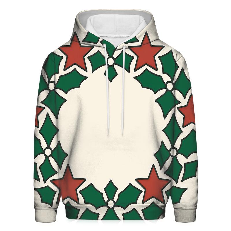 Holly Star Lattice Wreath premium hoodies