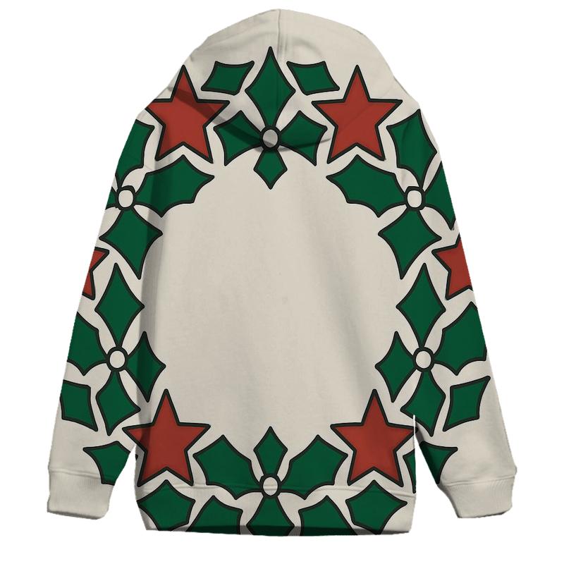 Holly Star Lattice Wreath premium hoodies