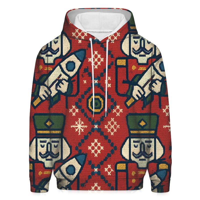 Nutcracker Rocket Parade Grid Design heavyweight hoodies