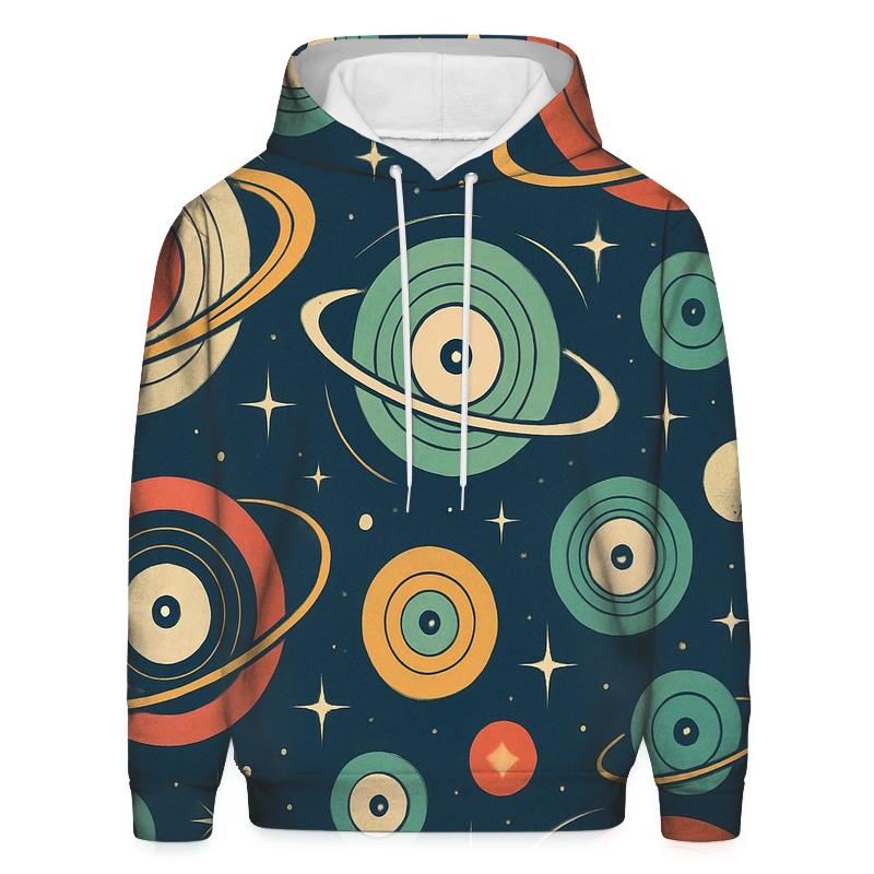 Vinyl Orbit Record Rings pullover hoodies