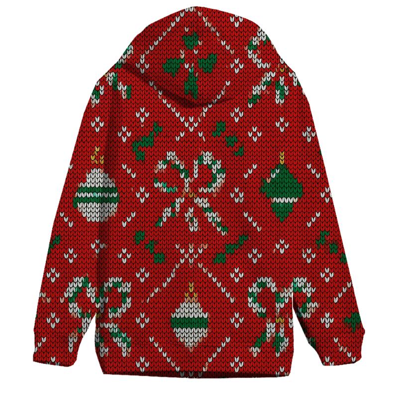 Candy Cane Ornament Pinwheel Tapestry Design pullover hoodies