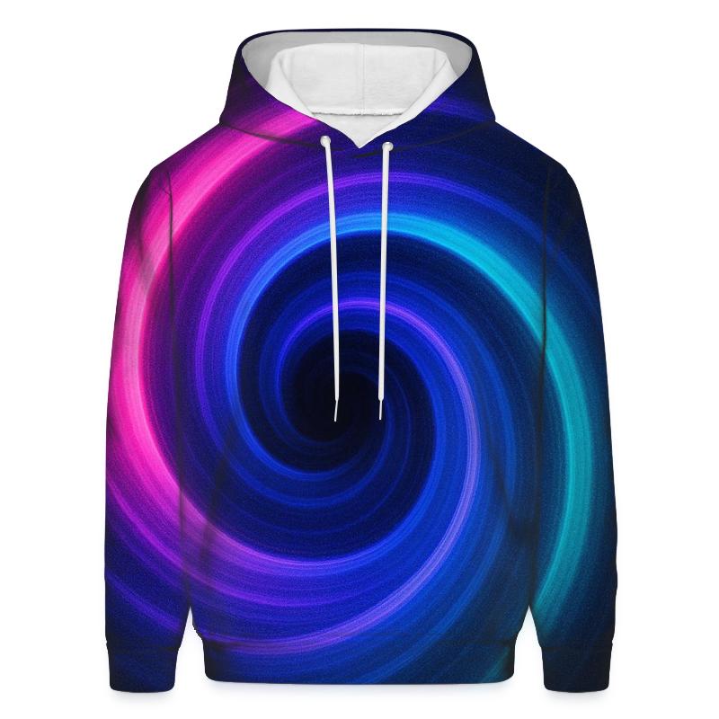 Neon Gravity Well Spiral designer hoodies