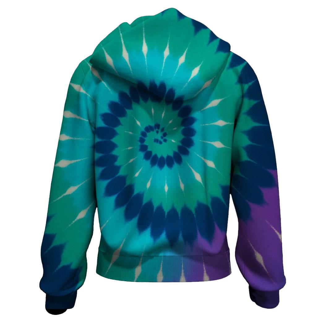 Aurora Spiral Overdye Vortex designer hoodies