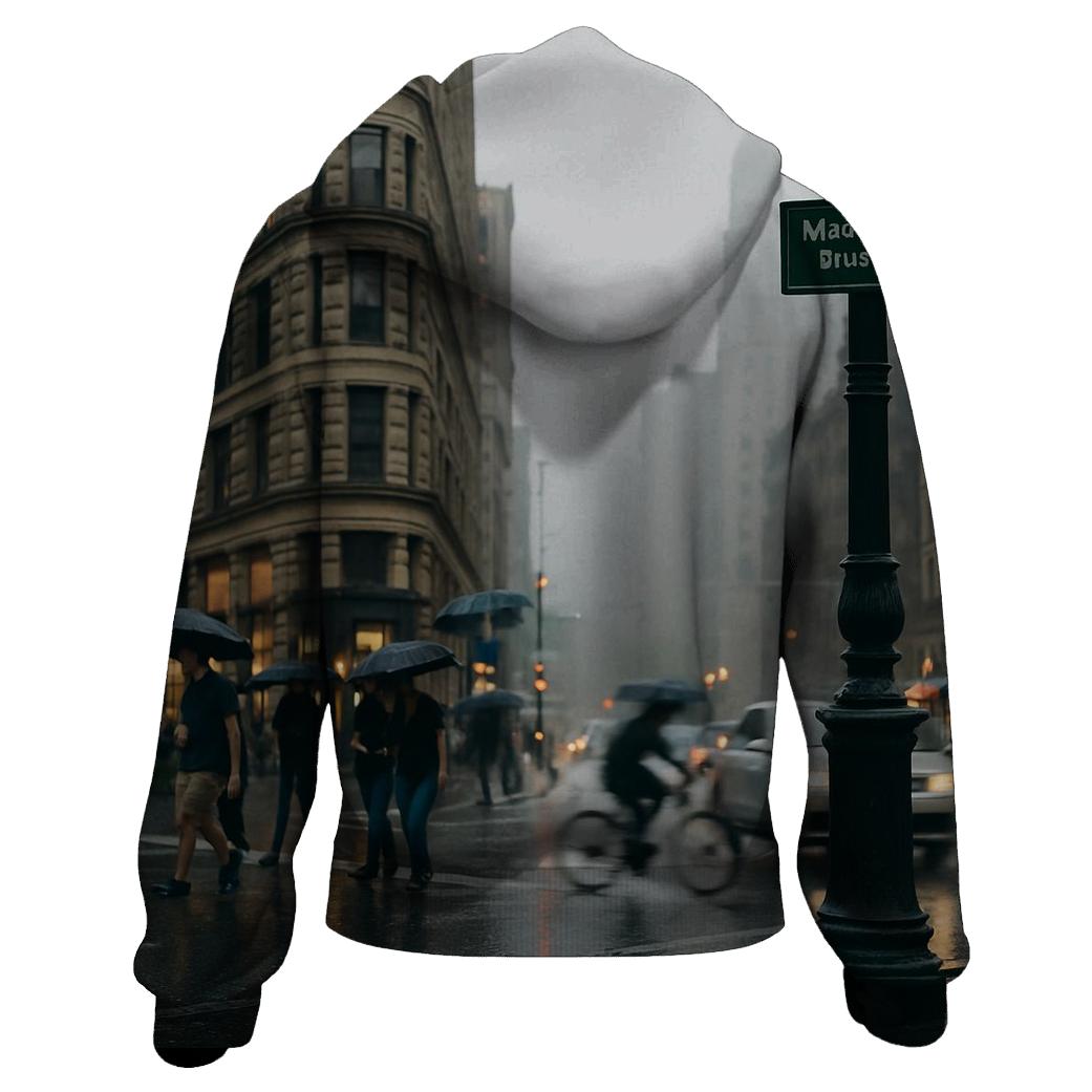 Flatiron District Rain Gloss With Midtown In The Distance premium hoodies