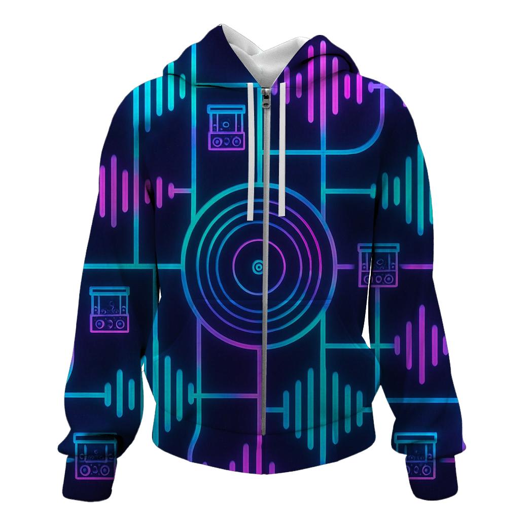 Neon City Beat Map hoodies fashion