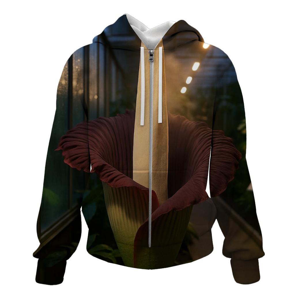 Corpse Flower Thermogenic Bloom Under Glasshouse Lights designer hoodies