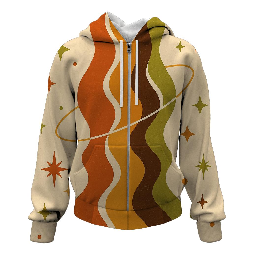 Cosmic Lava Lamp Waves zip-up hoodies