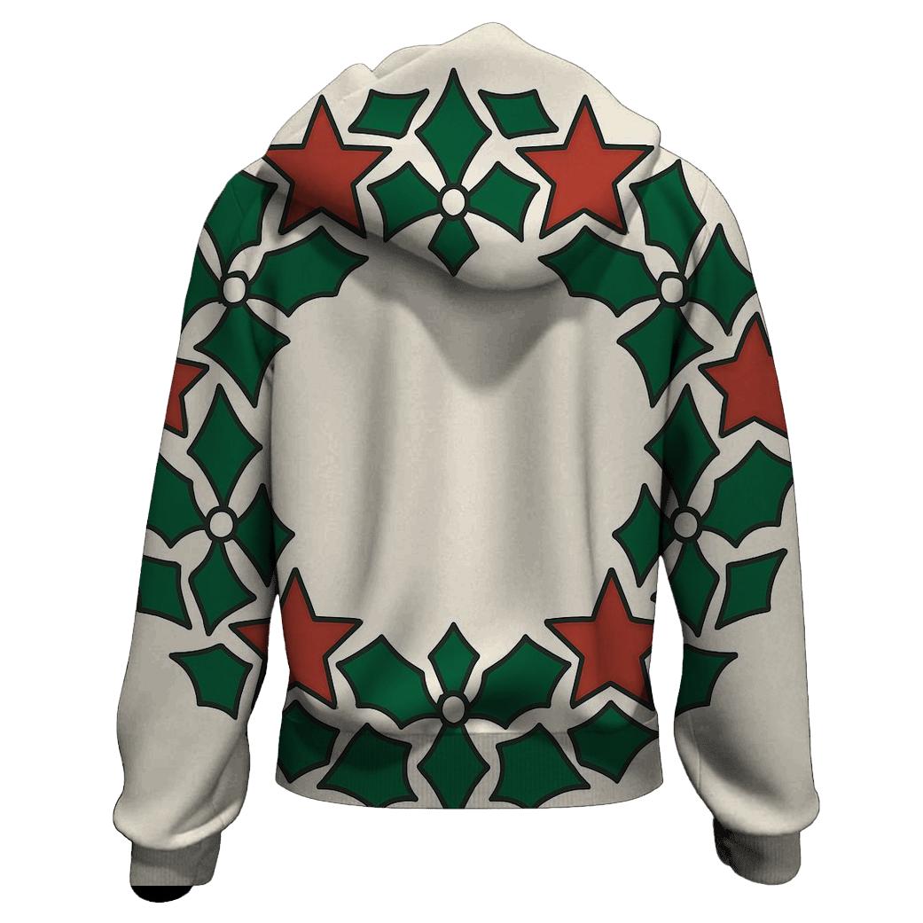 Holly Star Lattice Wreath embroidered hoodies