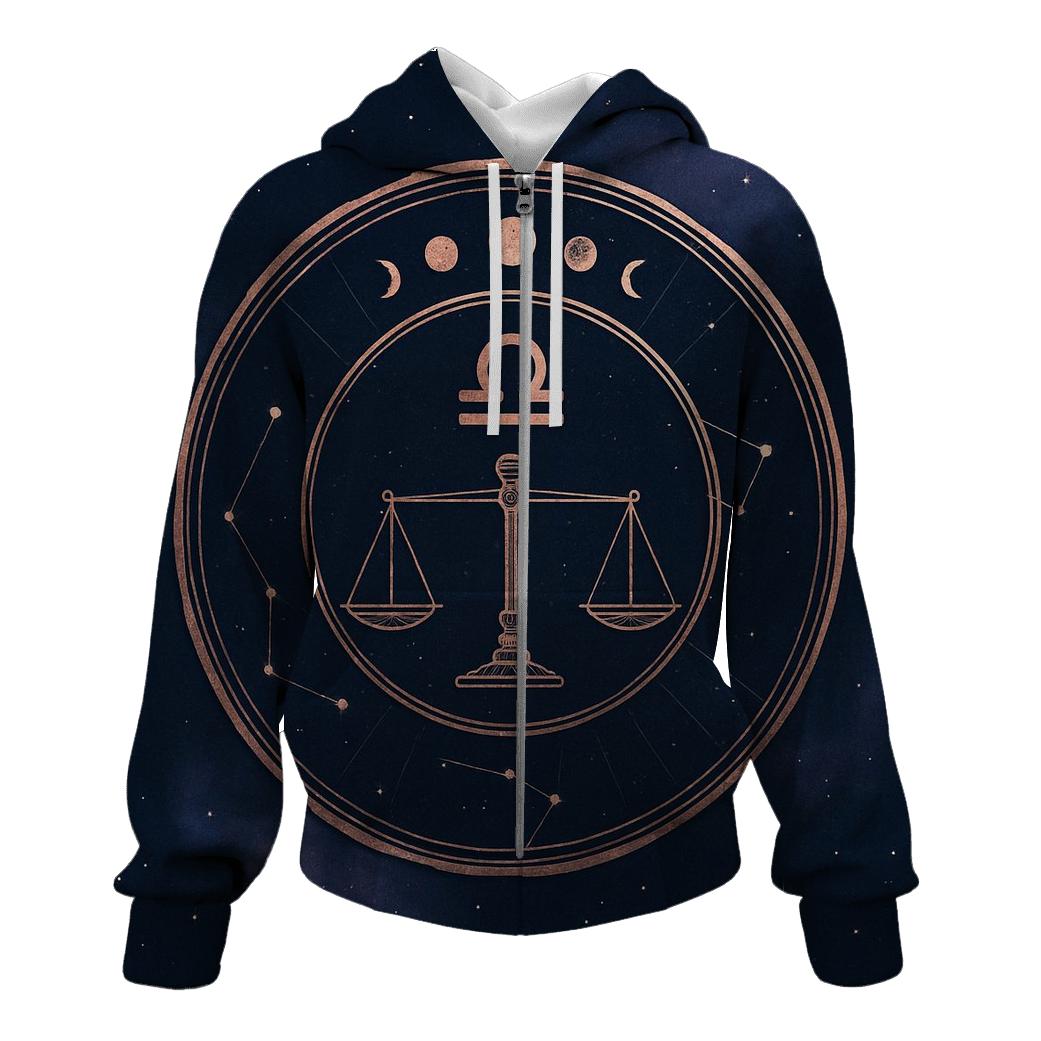 Libra Equinox Balance Constellation Seal lightweight hoodies