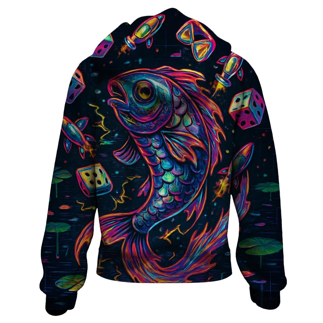 Quantum Koi Juggler zip-up hoodies