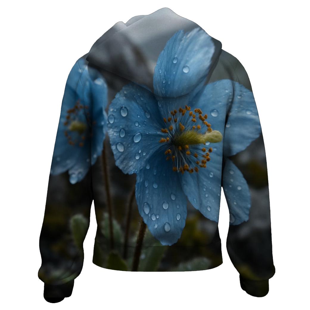 Blue Poppy After Alpine Hailstorm premium hoodies