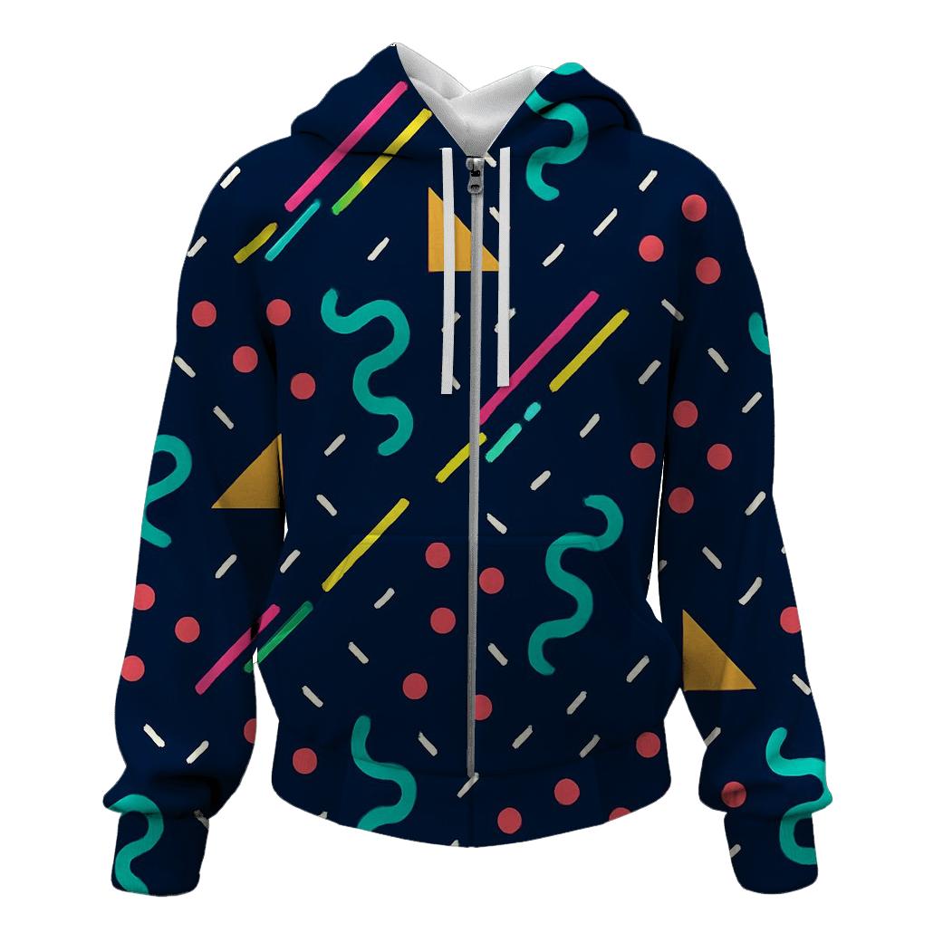 Memphis Meteor Shower Tiles embroidered hoodies
