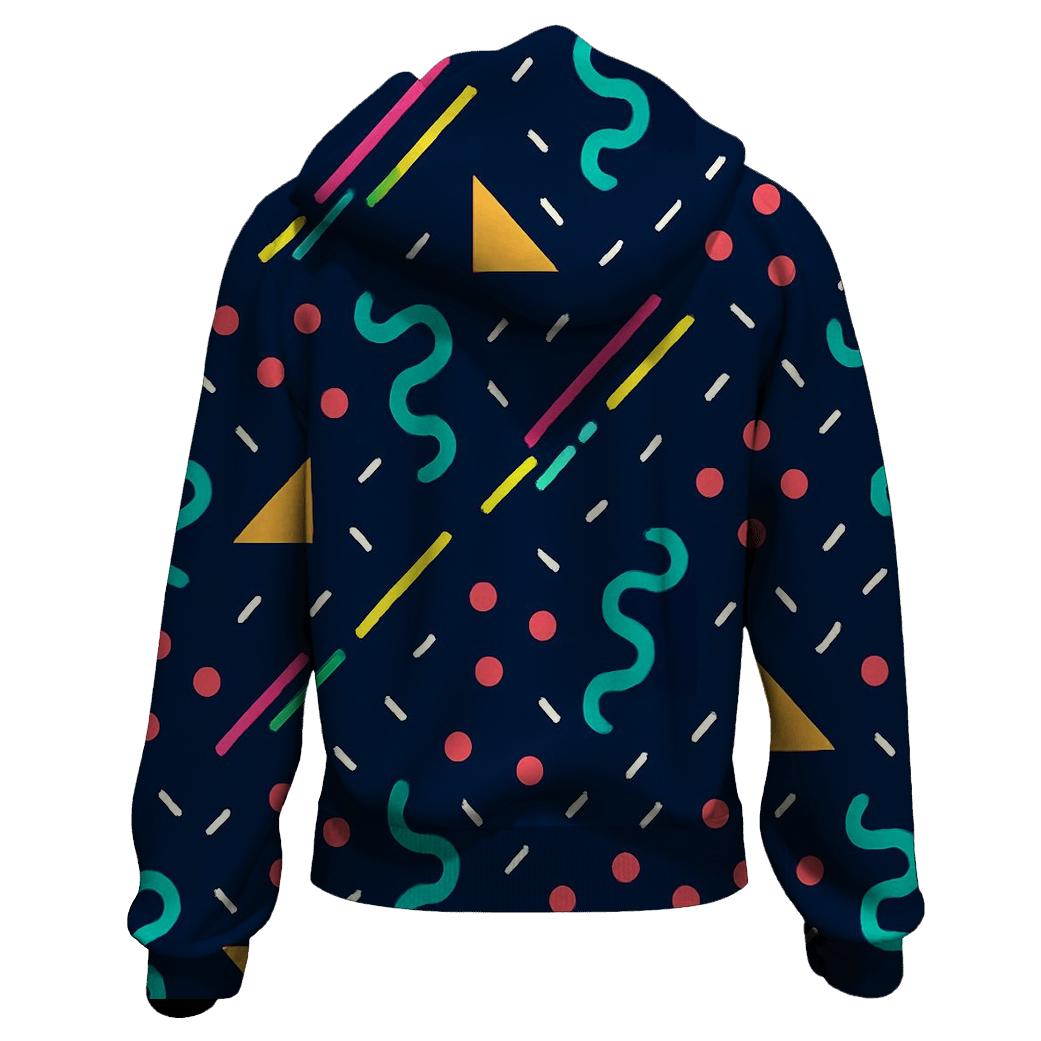 Memphis Meteor Shower Tiles embroidered hoodies
