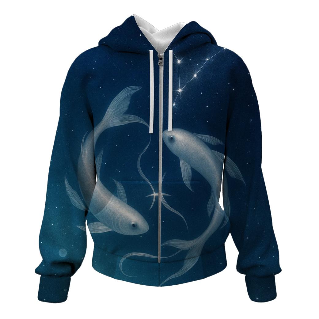 Pisces Dream Current Twin Fish Constellation hoodie trends