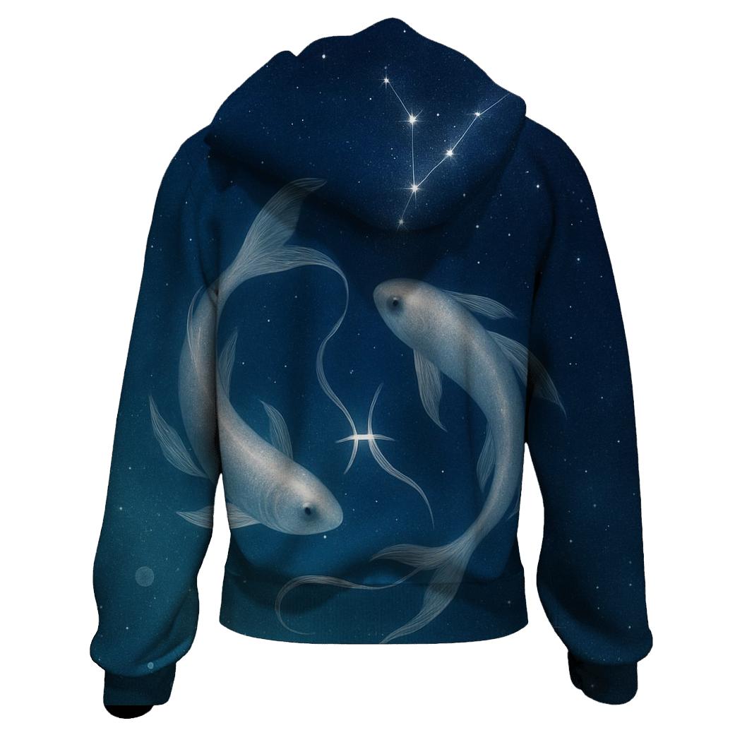 Pisces Dream Current Twin Fish Constellation hoodie trends