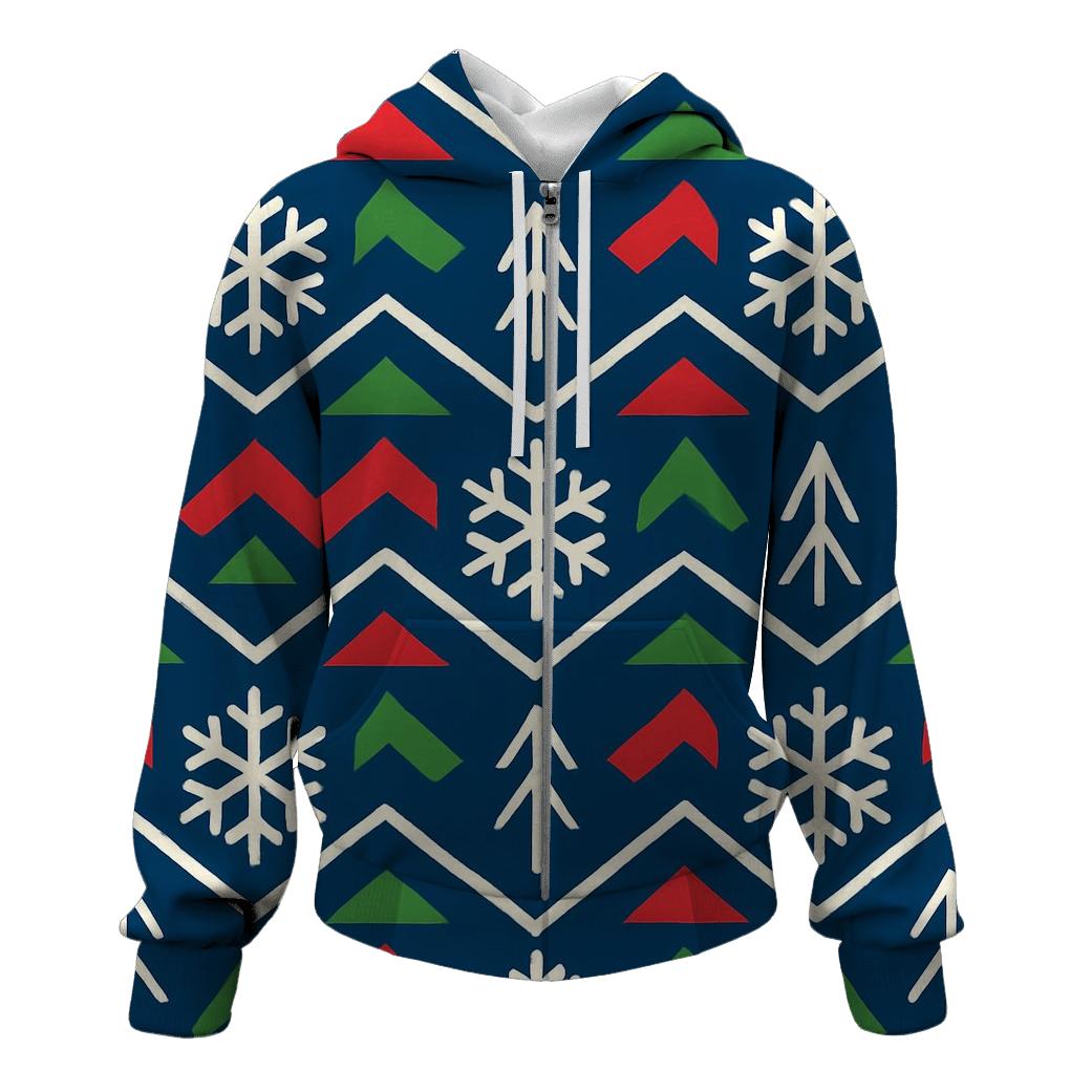 Snowflake Quilt Chevron Field embroidered hoodies